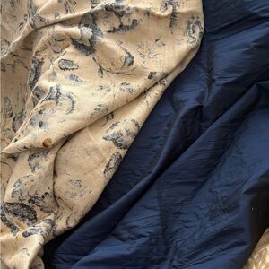 Vintage Kravet Quilted Couture Silk fabric Dark blue color